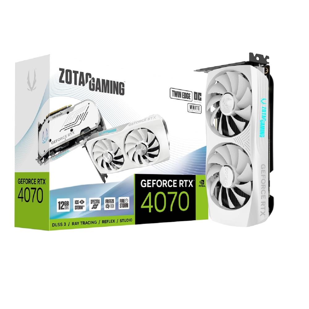 GeForce RTX4070 ホワイト Placa de Vídeo Zotac RTX 4070 Twin Edge OC White E - COMPRAGAMER