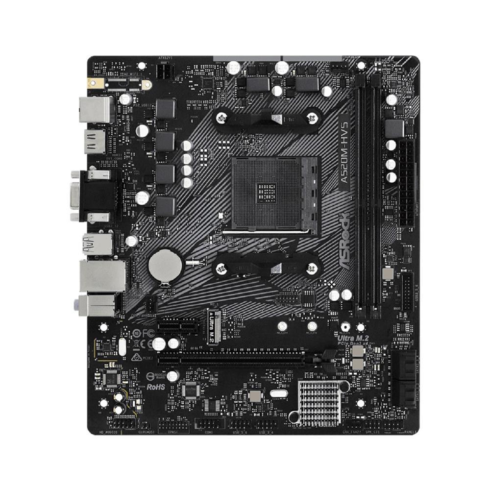 Placa Mãe ASRock A520M-HVS, Chipset A520, AMD AM4, mATX, DDR4