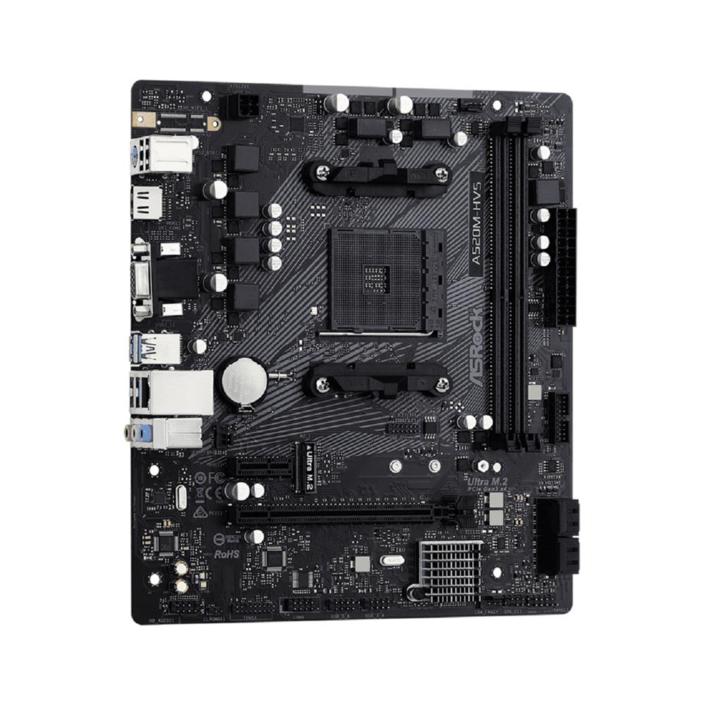 Placa Mãe ASRock A520M-HVS, Chipset A520, AMD AM4, mATX, DDR4