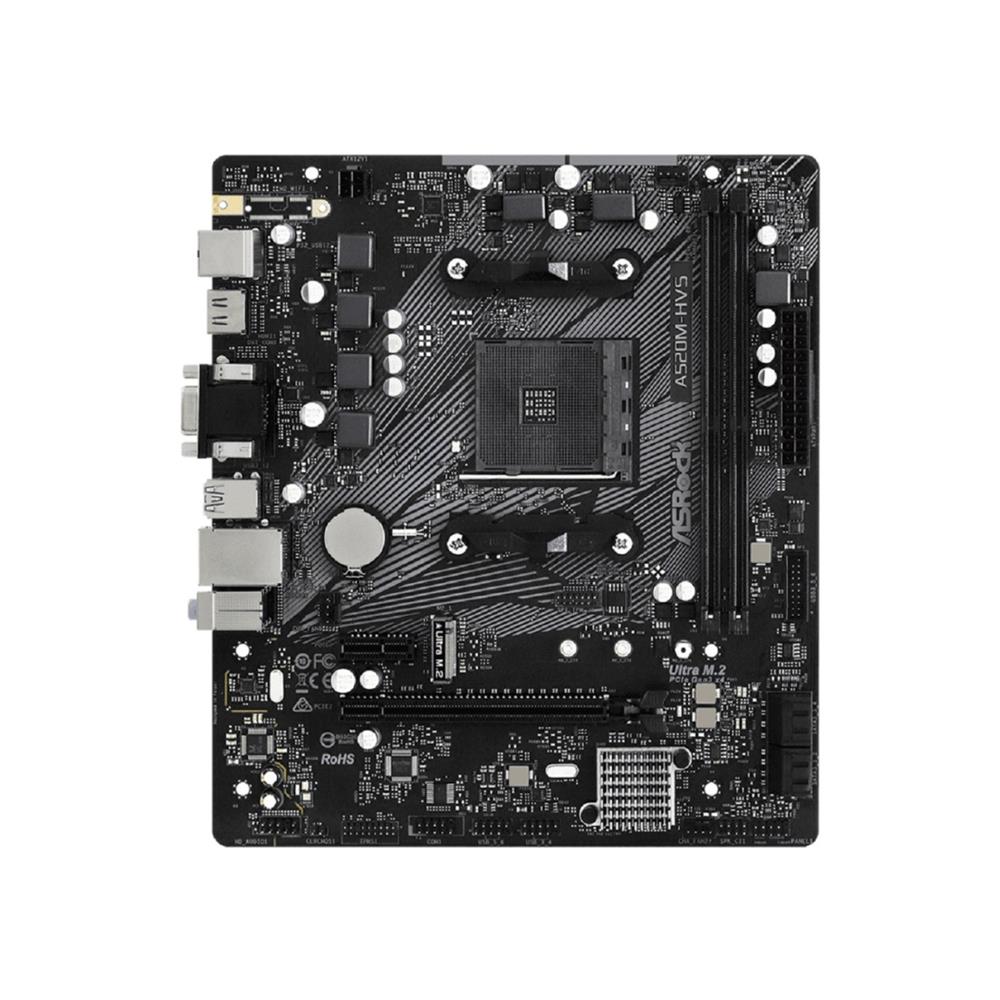 Placa Mãe ASRock A520M-HVS, Chipset A520, AMD AM4, mATX, DDR4