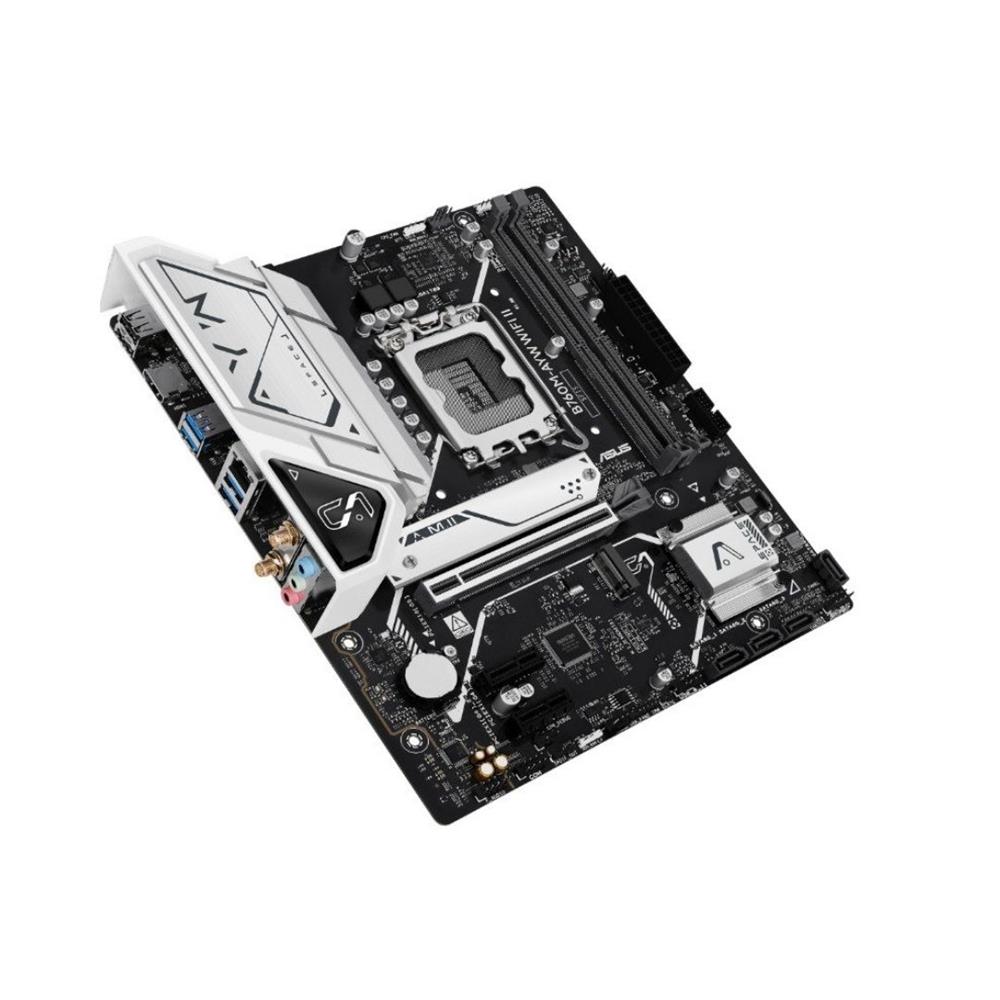 Placa-mãe ASUS B760M-AYW WIFI II, Intel LGA1700, DDR5, Micro-ATX, Preto