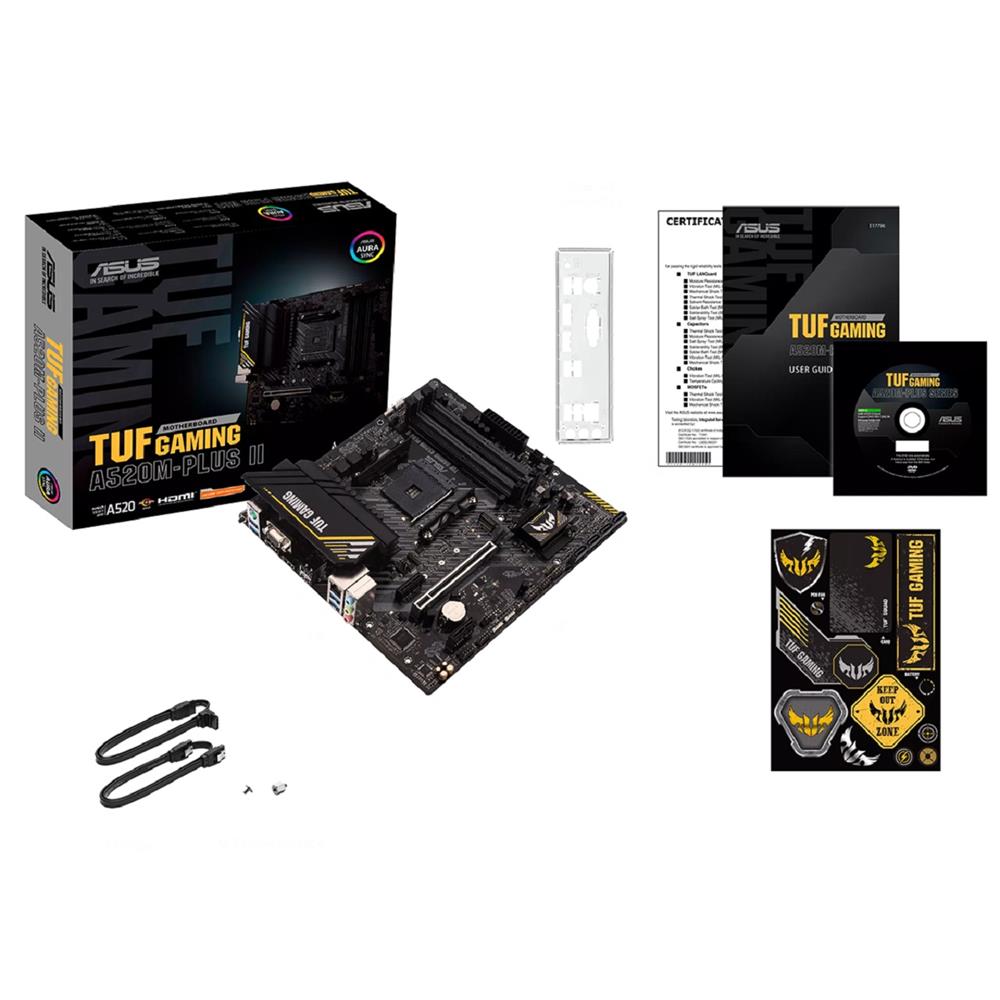 Placa Mãe Asus TUF Gaming A520M-Plus II, Chipset A520, AMD AM4, mATX, DDR4