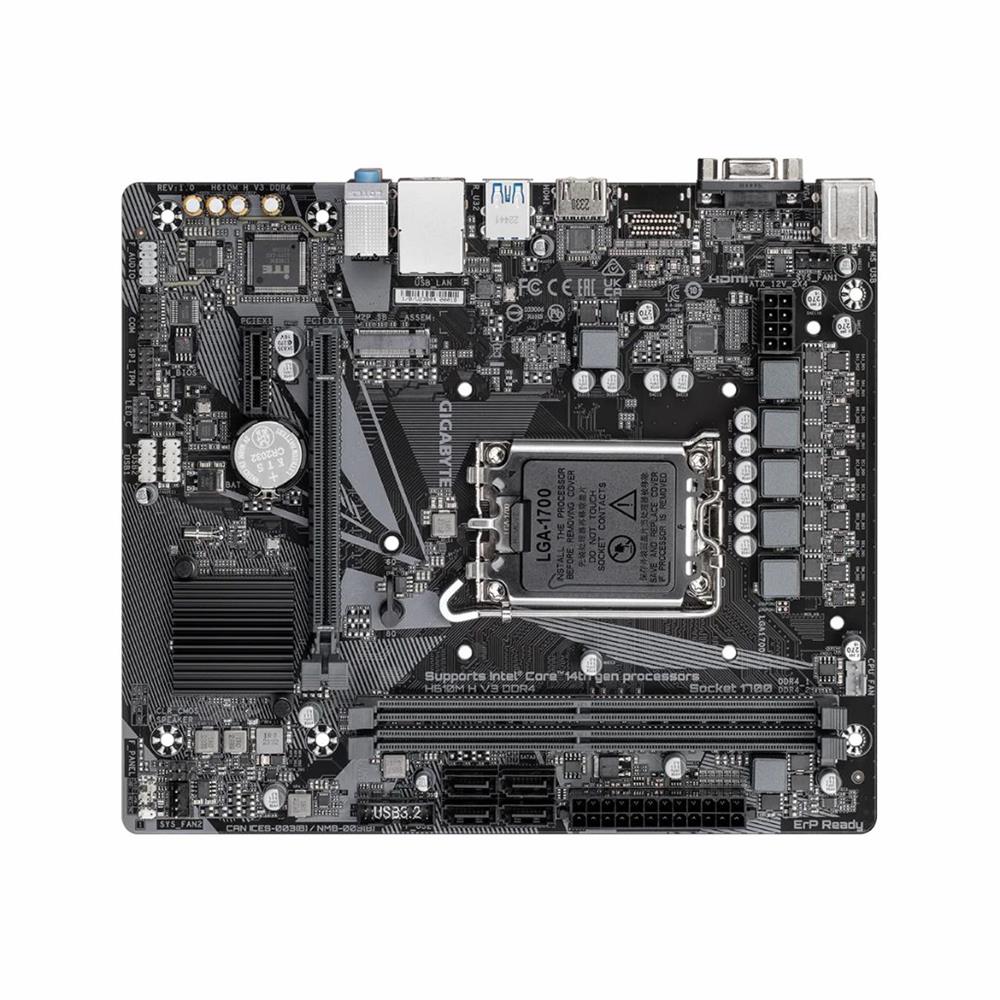 Placa-Mãe Gigabyte H610M-H V3, DDR4, LGA 1700, mATX