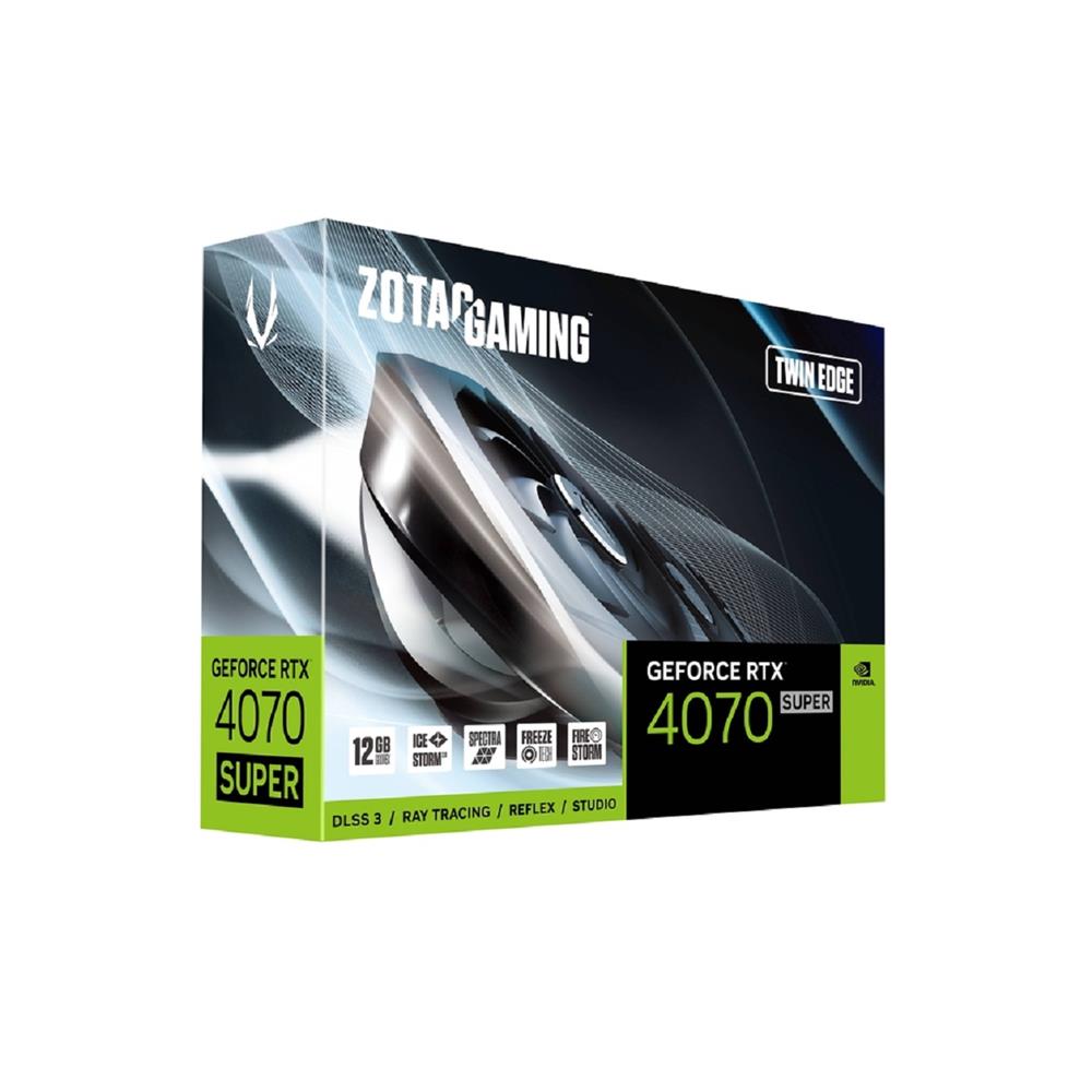 Placa de Vídeo Zotac GeForce, RTX 4070 Super Twin Edge, 12GB GDDR6X, 192-Bits, ZT-D40720E-10M