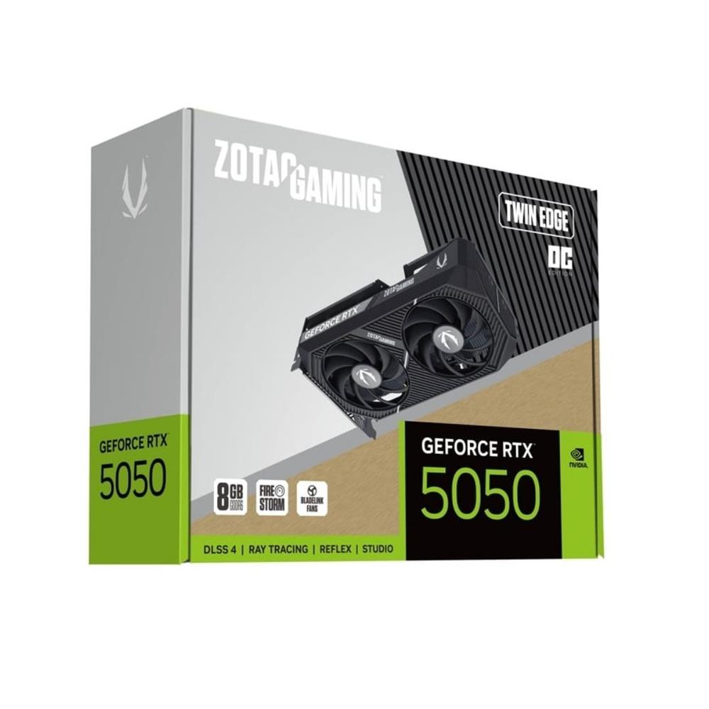 Placa de vídeo ZOTAC Gaming RTX 5050 Twin Edge OC, 8 GB GDDR6, 130 W, 8-pin, Preto
