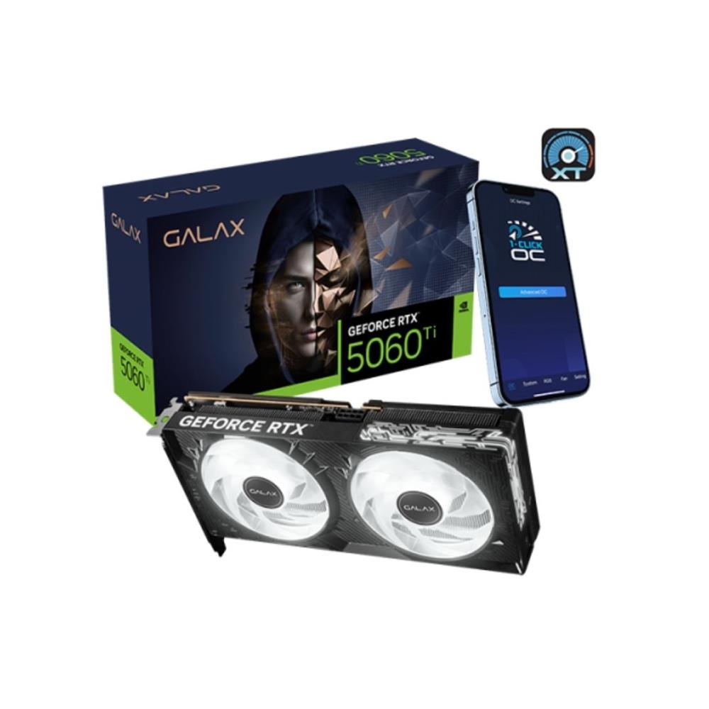 Placa de Vídeo GALAX, GeForce RTX 5060 Ti, 8GB GDDR7, 128-Bit, Ray Tracing, DLSS 4, 1-Click OC