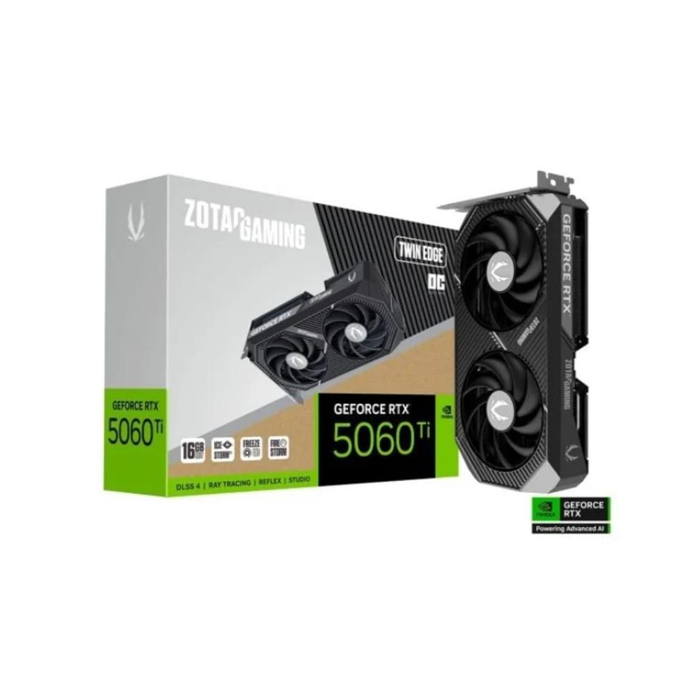 Placa de vídeo Zotac GeForce RTX 5060 Ti Twin Edge OC, 16 GB GDDR7, 128-bit, Preto