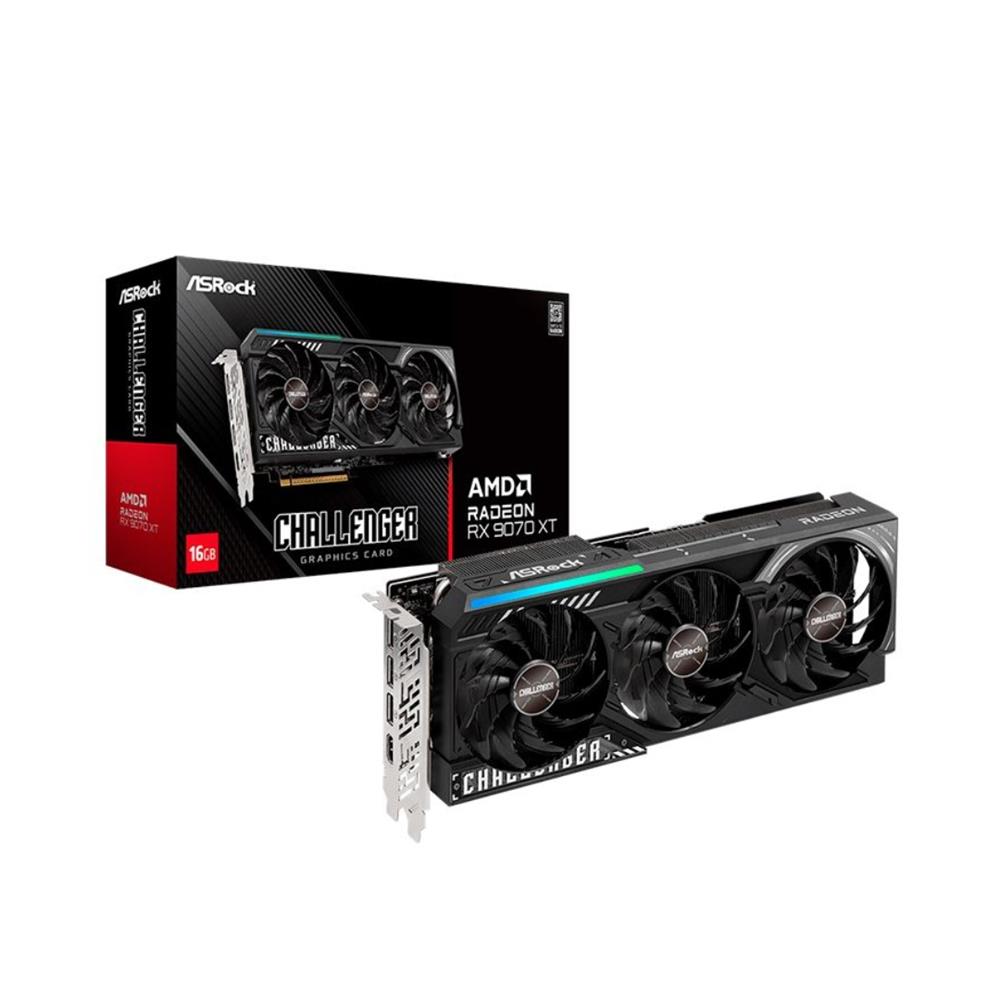 Placa de Video AsRock Radeon RX 9070 XT Challenger, 16GB, GDDR6, 256-bit, Preto