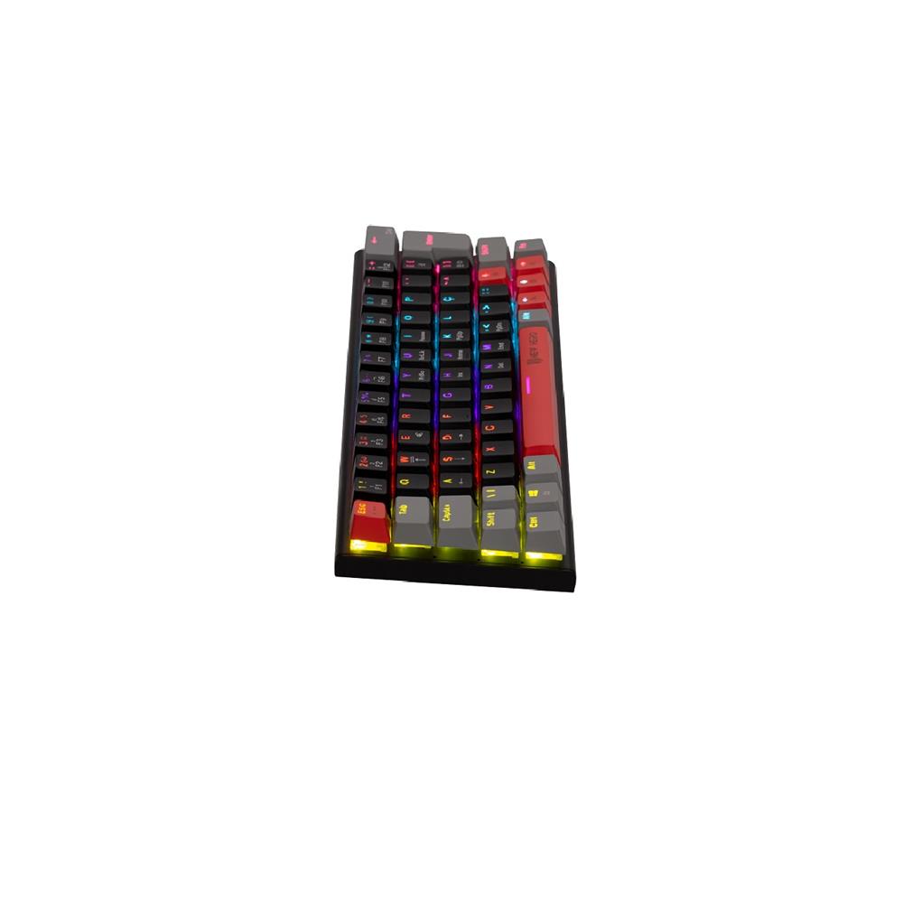 Teclado Mecânico Gamer New Hero Titan Mini 60%, RGB, Switch Blue, ABNT2, USB, Preto e Cinza