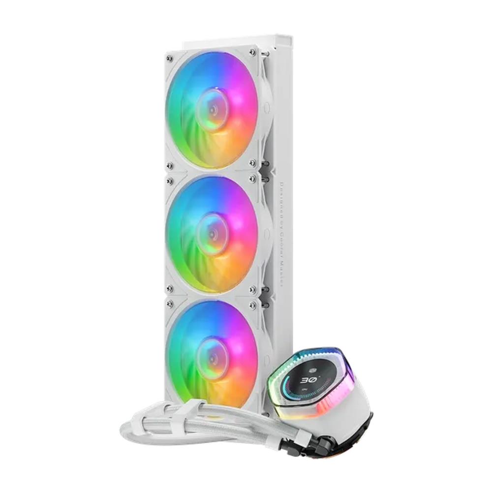 Water Cooler Cooler Master MasterLiquid 360 ION, Fans 120 mm, Intel, AMD, 3 Fans, ARGB, Branco